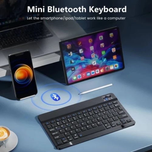 USP wlbtkbu Tablet Bluetooth Wireless Keyboard – Rechargeable, Ultra-Thin & Portable, Compatible - iPad, Mac, PC, & Android devices, Bluetooth 5.0, 3 Years Warranty