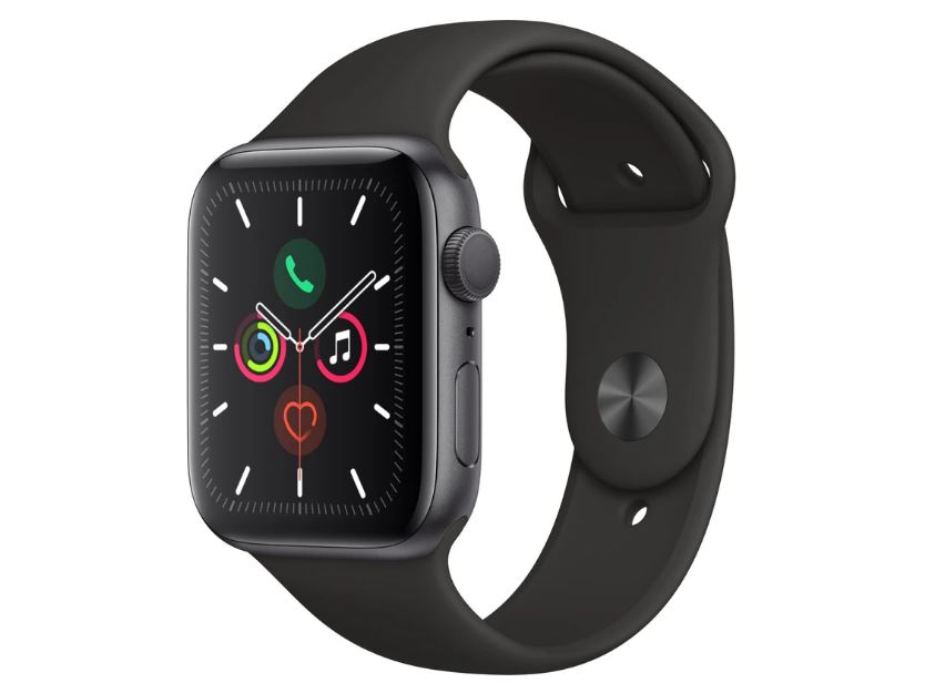 Apple Watch Series 5 GPS 44mm - Space Grey Aluminium case with Black sports band,watchOS 6,Electrical and optical heart sensor,32GB capacity