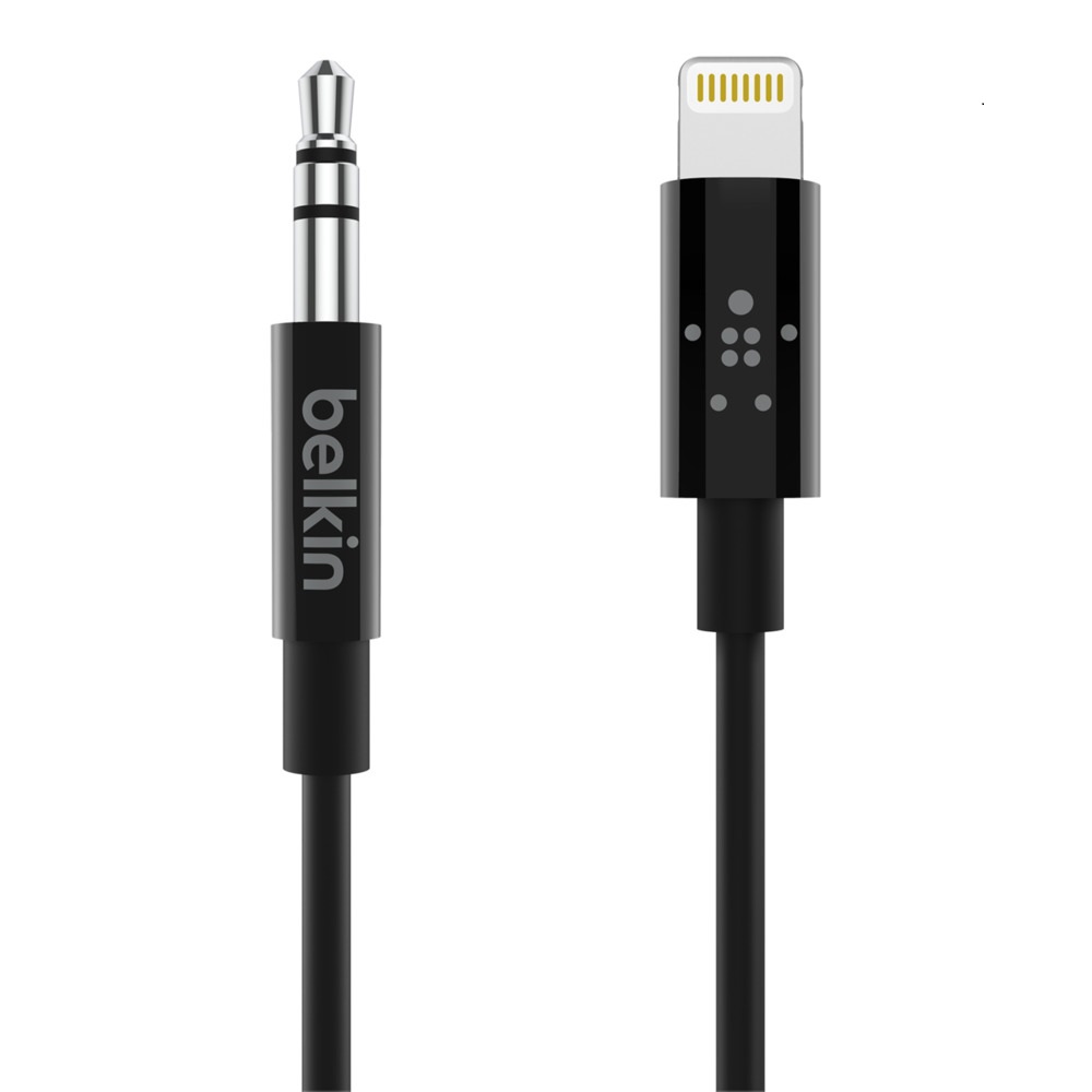 Belkin 3.5 mm Audio Cable With Lightning Connector (1.8M) - Black (AV10172bt06-BLK), High Resolution Audio, MFI-Certified, Apple, 2 Years Warranty