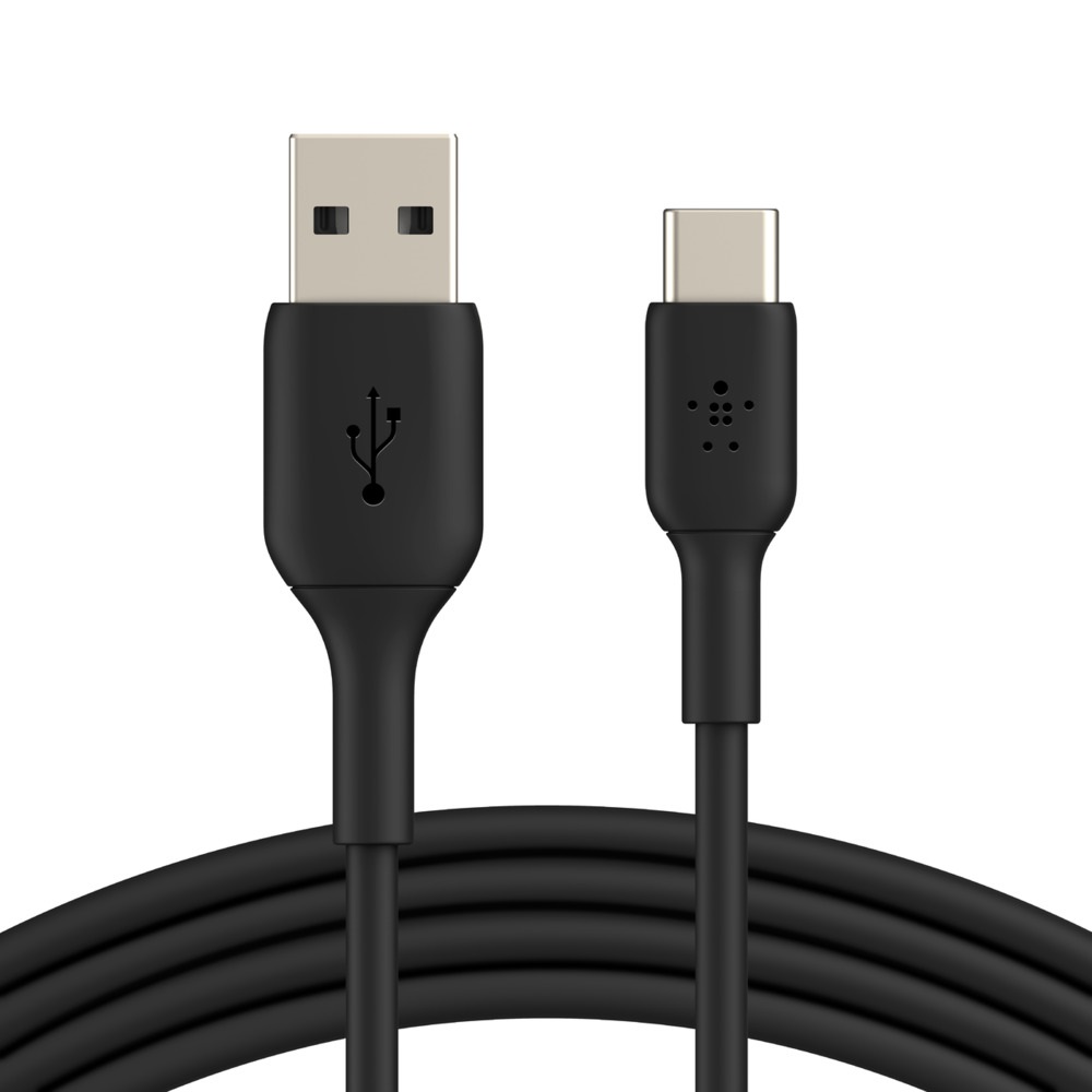 EOL Belkin BoostCharge Braided USB-C to USB-A Cable (15cm) - Black (CAB002bt0MBK), 15W, 480Mbps, 30K+ Bends,USB-IF Certified,Apple iPhone,2 Years Warr
