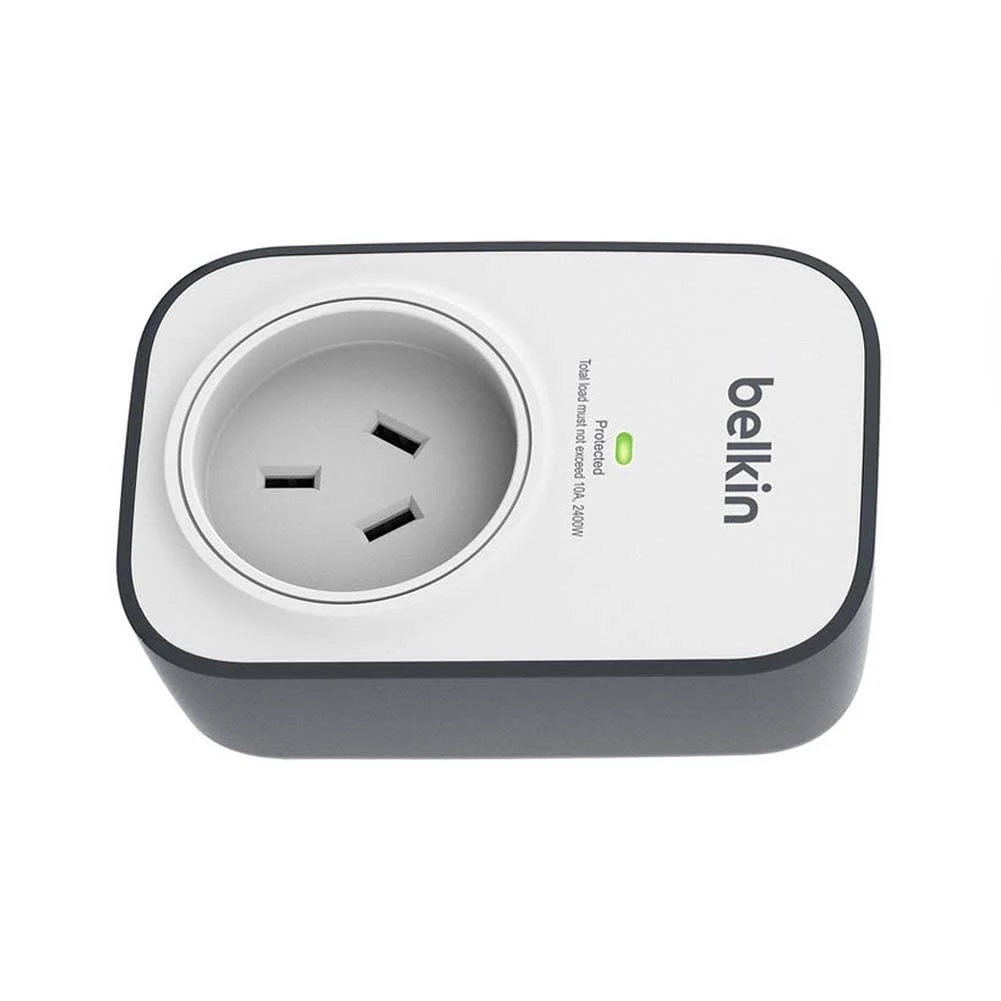 Belkin SurgeCube 1 Outlet Surge Protector White/Grey (BSV102au