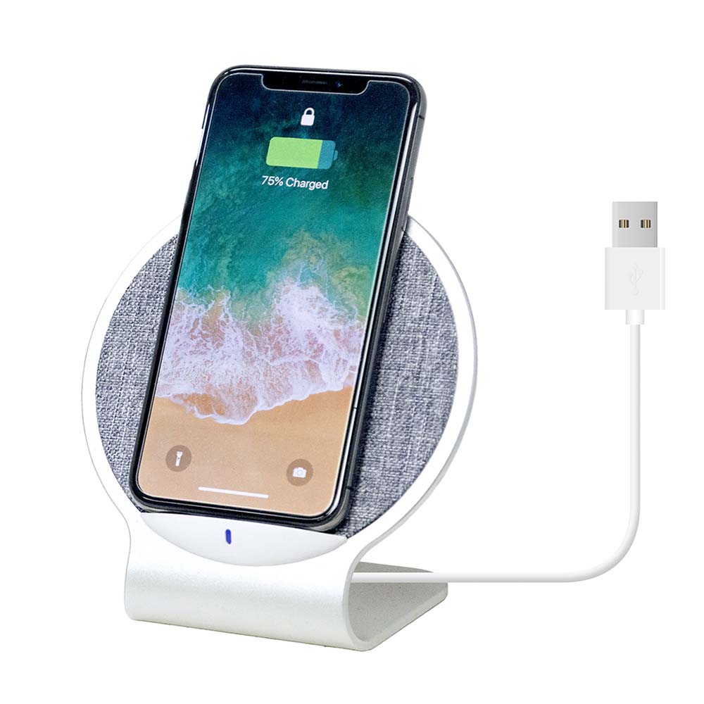 mbeat®  Aurora 10W Dual Coil Aluminium Wireless Charging Stand - Allows Vertical and Horizontal Placement/Mobile Stand/Supports Quick Charge Input