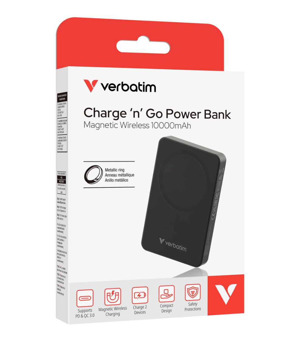 Verbatim 32227 Power Bank Magnetic Wireless 10,000mAh Essential - Black