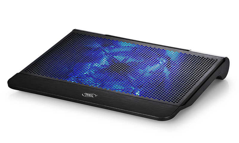 Deepcool N6000 Notebook Cooler Black (Up to 17'), Blue LED, 200mm Fan, Storage Cage, 2x USB