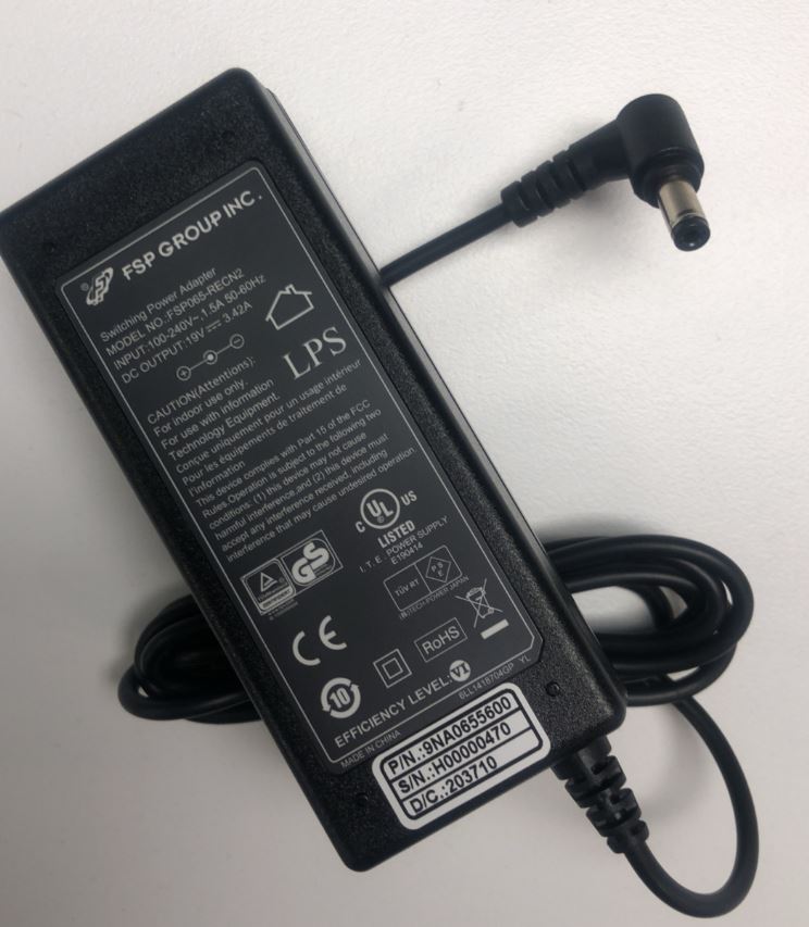 FSP Universal Notebook Power Adapter 65W 19V AC to DC - Compatible with 18-20V NB, AIO,PC systems, Printers