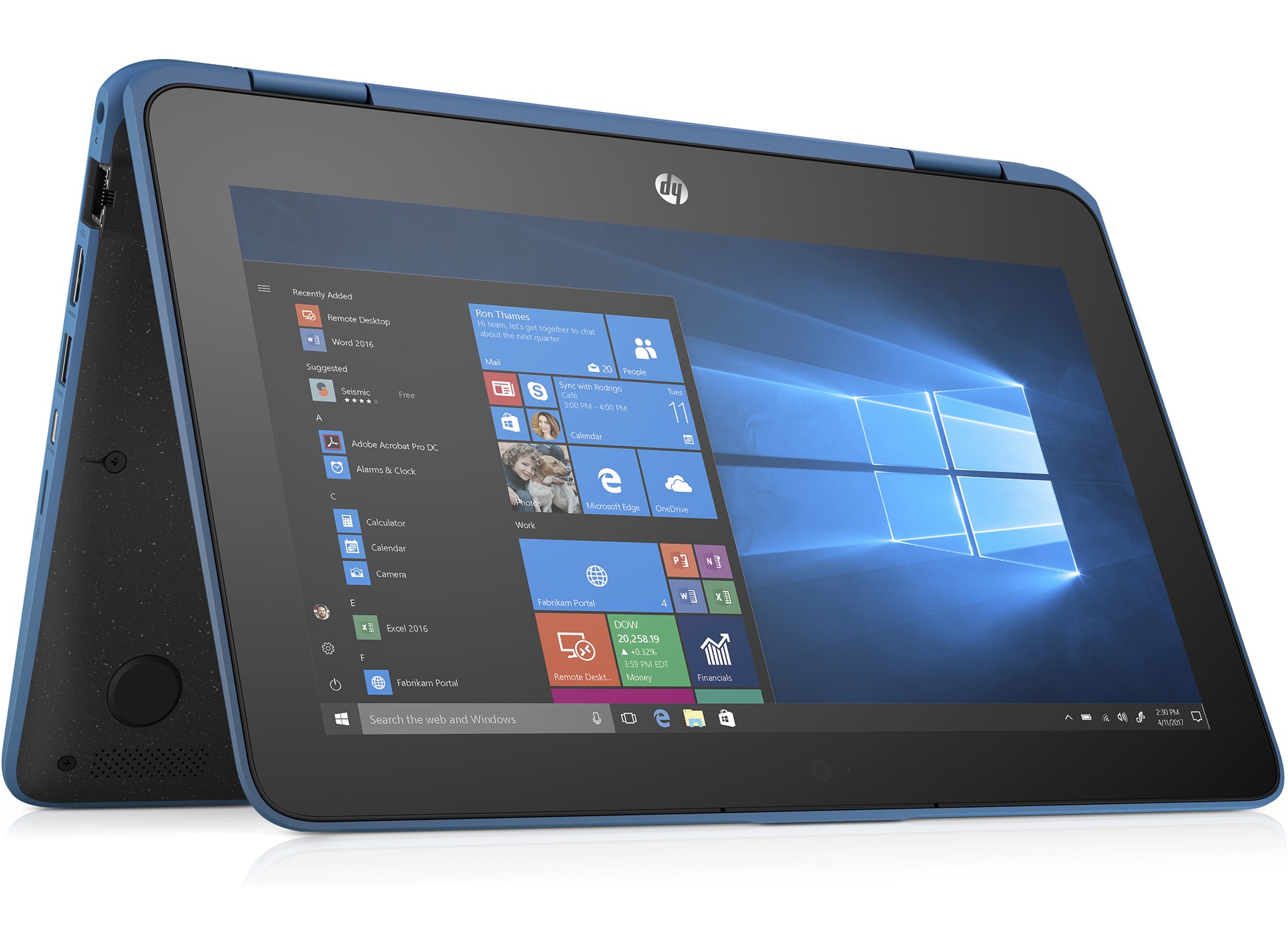 HP ProBook X360 11 G4 EE 11.6' HD TOUCH M3-8100Y 8GB 128GB SSD WIN10 PRO 3CELL 15hr World-Facing 1.44kg 1YR WTY Flip W10P Notebook BLUE (6ZT83PA)