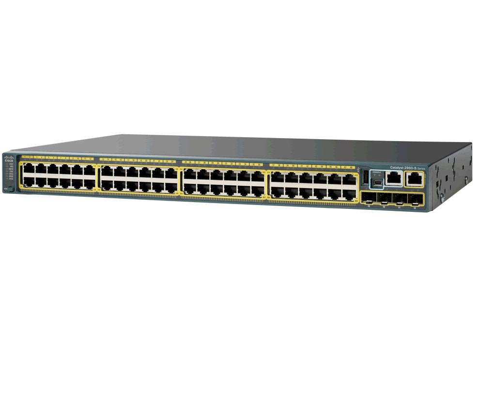 CISCO Catalyst 2960S 48 Port Gigabit Ethernet Switch, 2 x 10G SFP+ Fiber Uplink - Managed - Layer2