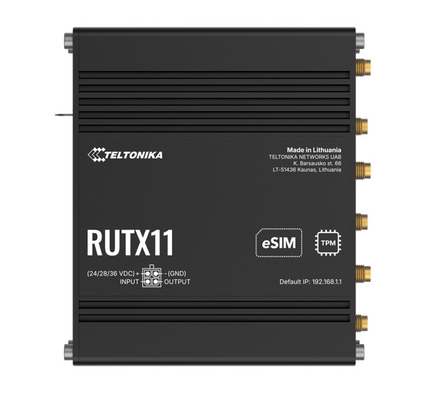 Teltonika RUTX11240000 Network hardware RUTX11 Industrial Cellular eSIM Router, 4G LTE CAT 6, Dual SIM with auto failover, Backup WAN, Dual Band WiFi, Bluetooth LE, PSU included