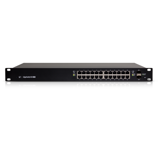 Ubiquiti EdgeSwitch 24,  24-Port Managed PoE+ Gigabit Switch, 2 SFP, 250W Total Power, Support PoE+ & 24v Passive, No Controller Needed, 2Yr Warr