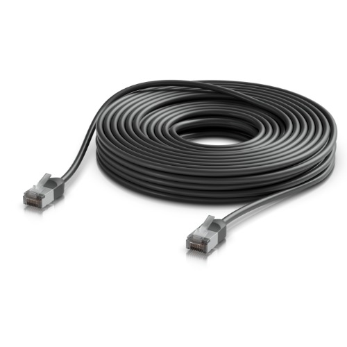 Ubiquiti UniFi Premium Patch Cable Outdoor, 15M,Black,Ultra-Thin, Rugged, Shielded Patch, Optimized, Perform Harshest Environments ,10 GbE networking. UACC-Cable-Patch-Outdoor-C6A-15M-BK