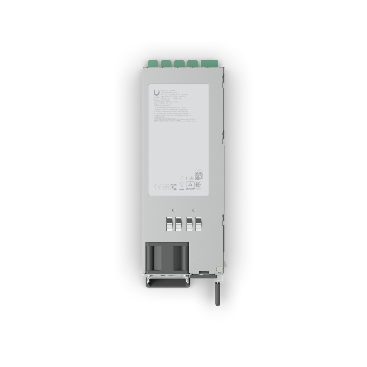 Ubiquiti UACC-PSU-54V-1200W Network hardware Hot-Swappable Power Module (1,200W), 1,200W (54V) AC-to-DC Power Supply, Included Power Cable, Compatibility:ECS-24-PoE, ECS-48-PoE