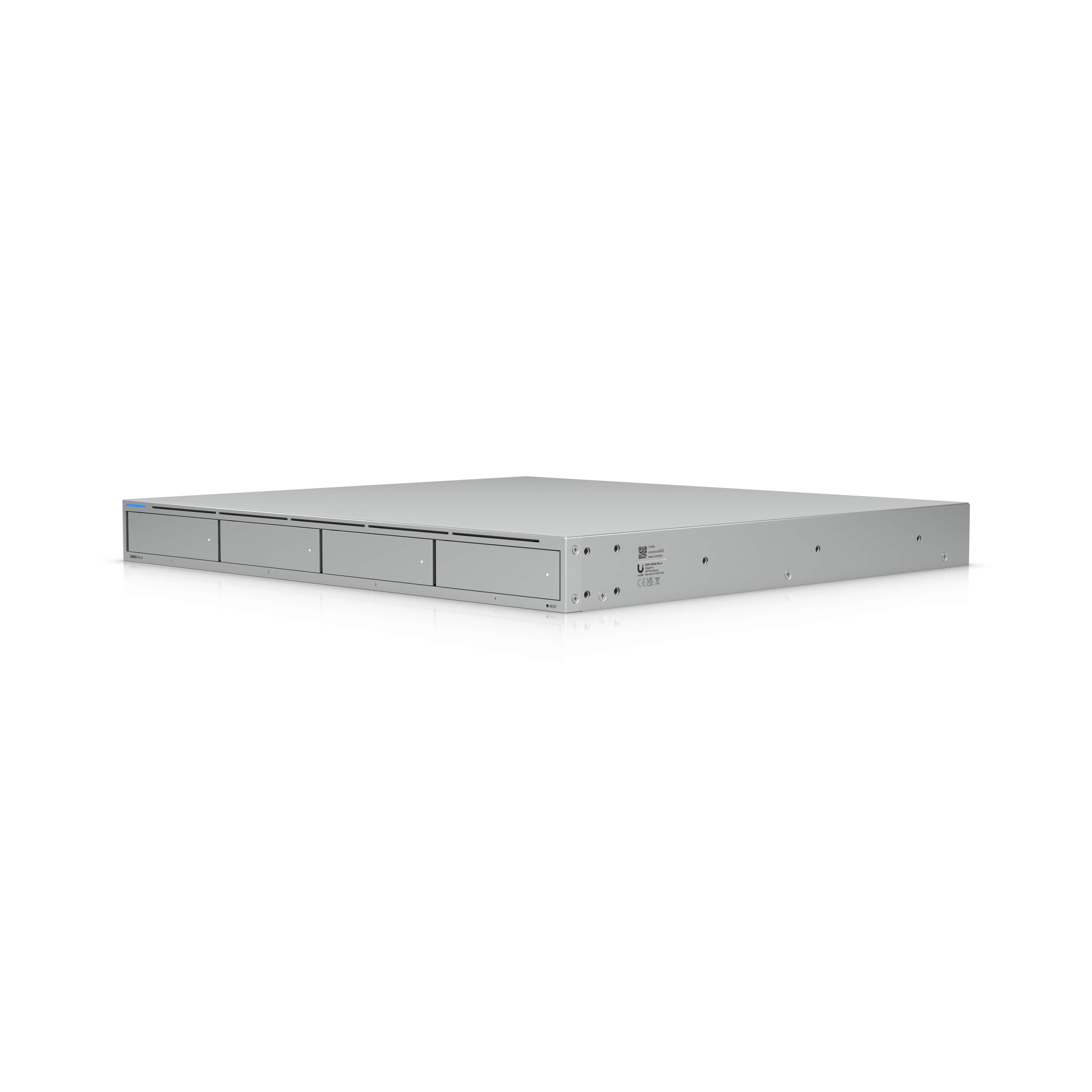 Ubiquiti UNAS Pro 4, 1U Rack-Mount NAS(4) 2.5/3.5'HDD Bays(2) M.2NVMe SSD, Fast Access, Low Latency, High-Availability 10Gbps,large storage, sharing.