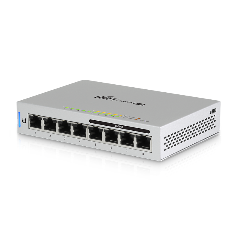 Ubiquiti UniFi Switch 8-port 48W with 4 x 802.3af PoE Ports - Single Pack,  Silent, Fanless Cooling System, Incl 2Yr Warr