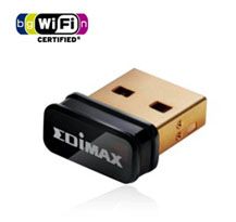 Edimax N150 Nano Wireless USB Adapter LAN/802.11bgn/2.4Ghz (150Mbps)/USB/Miniature Design/Design for Notebook Laptop