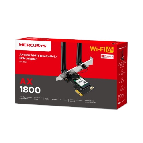 TP-LINK Network hardware Mercusys AX1800 Wi-Fi 6 Bluetooth 5.4 PCIe Adapter (MA70XE)
