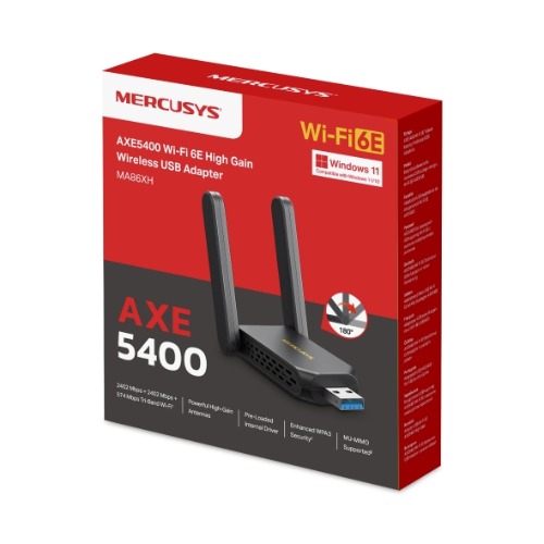 TP-LINK Network hardware Mercusys AXE5400 Wi-Fi 6E High-Gain Wireless USB Adapter (MA86XH)