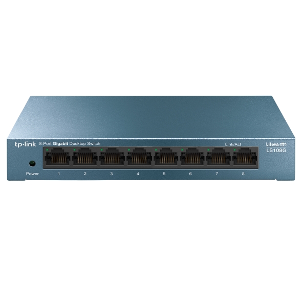 TP-Link LS108G 8-Port 10/100/1000Mbps Desktop Switch 10/100/1000Mbos Auto-Negotiation RJ45 port supporting Auto-MDI/MDIX