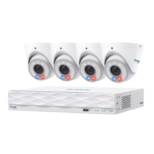 TP-LINK Omada T8S4-2T - Omada 8MP Turret PoE Security Camera System with 2TB HDD, 4 Cameras with 16-Channel NVR