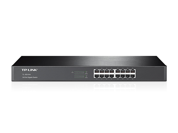 TP-Link TL-SG1016D 16-Port Gigabit Desktop/Rackmount Unmanaged Switch energy-efficient Supports MAC Plug  play 32Gbps Switching Capacity