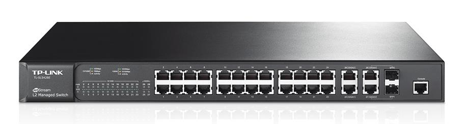 TP-Link TL-SL5428E JetStream 24-Port 10/100Mbps + 4-Port Gigabit L2 Managed Switch 12.8Gbps Bandwidth 9.5Mpps Forwarding Rate 8k MAC 4K VLANs (LS)
