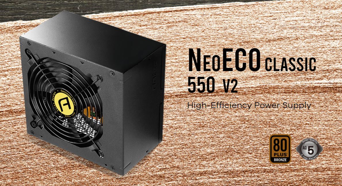 Antec Neo Eco 550C 550w PSU 80+ Bronze, 120mm DBB Fan, Thermal Manager, Japanese Caps, 3 Years Warranty