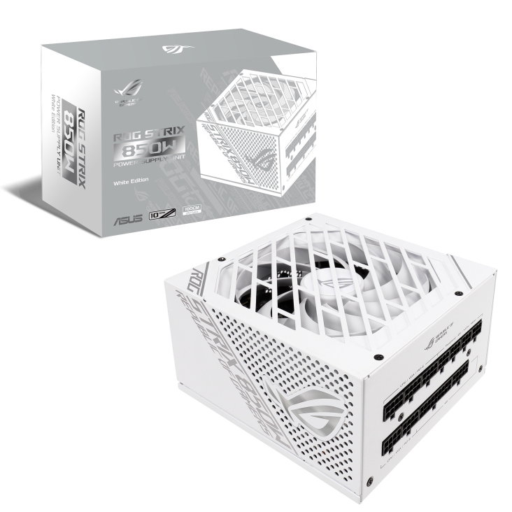 buy ASUS ROG-STRIX-850G-WHITE 850W 80 PLUS Gold White Edition Fully Modular PSU, ROG Heatsinks, Axial-tech Fan Design, Dual Ball Fan Bearings online from our Melbourne shop