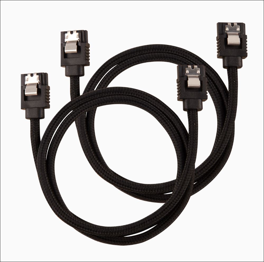 buy Corsair Premium Sleeved SATA 6Gbps 60cm Cable  Black online from our Melbourne shop