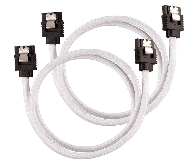 buy Corsair Premium Sleeved SATA 6Gbps 60cm Cable  White online from our Melbourne shop