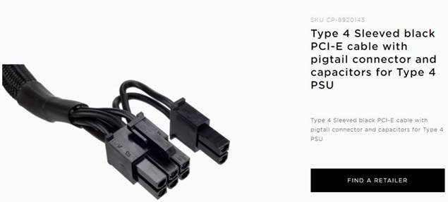 buy Corsair CP-8920143 Type 4 Sleeved Black PCI-E Cable. online from our Melbourne shop