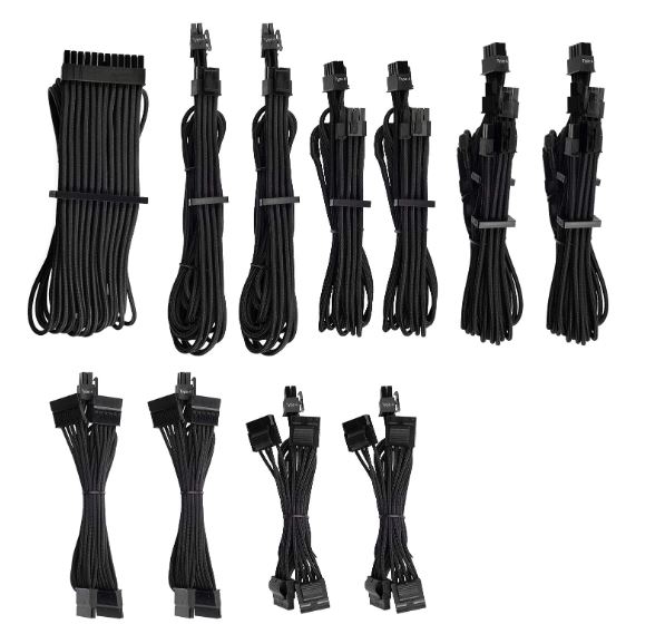 buy For Corsair PSU - BLACK Premium Individually Sleeved DC Cable Pro Kit, Type 4 (Generation 4) online from our Melbourne shop