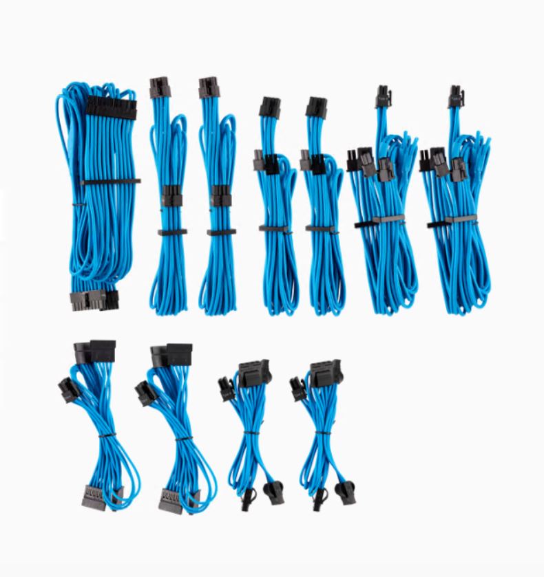 buy For Corsair PSU - BLUE Premium Individually Sleeved DC Cable Pro Kit, Type 4 (Generation 4) online from our Melbourne shop
