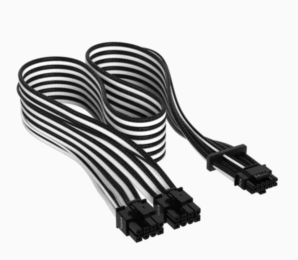 buy Corsair Premium Individually Sleeved 12+4pin PCIe Gen 5 Type-4 600W 12VHPWR Cable, White and Black. 4080 / 4070 / 4090xx online from our Melbourne shop