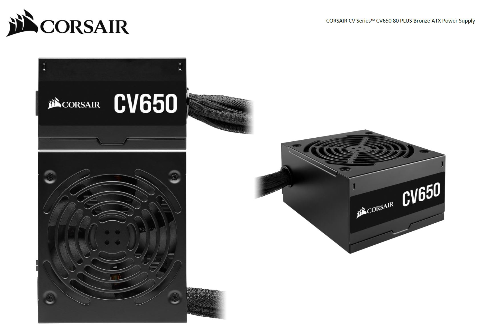 buy Corsair 650W CV650, 80+ Bronze Certified, up to 88% Efficiency, 125mm Compact Design, EPS 8PIN x 2, PCI-E x 2, ATX Power Supply, PSU (LS) online from our Melbourne shop