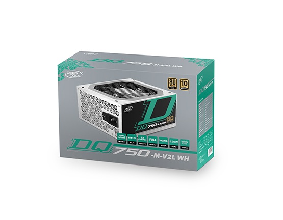 Deepcool GamerStorm DQ750-M-V2L WH White Full-Modular 750W 80+ Gold Power Supply Unit (PSU), Japanese Capacitors, 10-Year Warranty