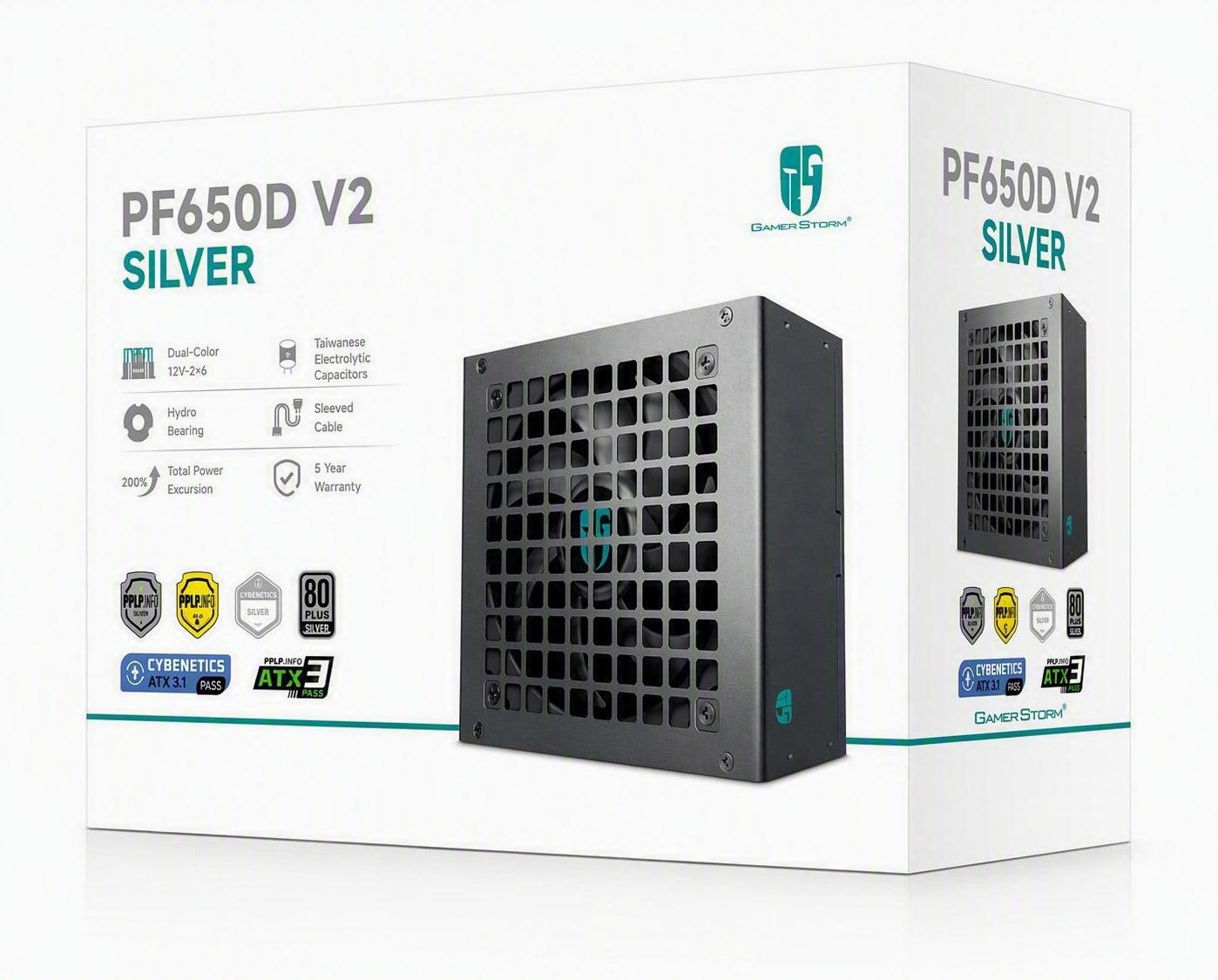 DEEPCOOL R-PF650D-HF0B-JGAU-V2 Business Phone PF650D V2 650W Gamer Storm 80+ Silver/Cybenetics Non-Modular ATX Power Supply, Taiwanese Capacitors, ATX12V V3.1