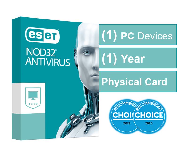 ESET NOD32 Antivirus (Essential Protection) OEM 1 Device 1 Year  - Includes 1x Physical Printed Download Card