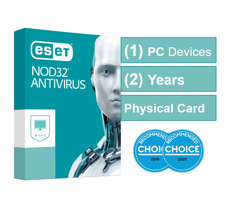 ESET NOD32 Antivirus (Essential Protection) 1 Device 2 Years - Includes 1x Physical Printed Download Card