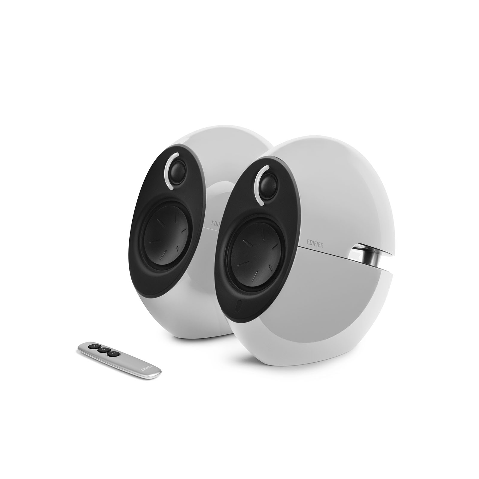 Edifier E25HD LUNA HD Bluetooth Speakers White - BT 4.0/3.5mm AUX/Optical DSP/ 74W Speakers/ Curved design/Dual 2x3 Passive Bass/Wireless Remote