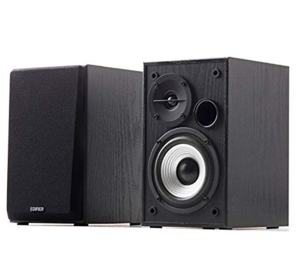 EDIFIER R980T-BLACK Computer system R980T Powered 2.0 Bookshelf Speakers - Studio-Quality Sound with Dual RCA Input Suitable for Desktops, Laptops, TV, Record Players