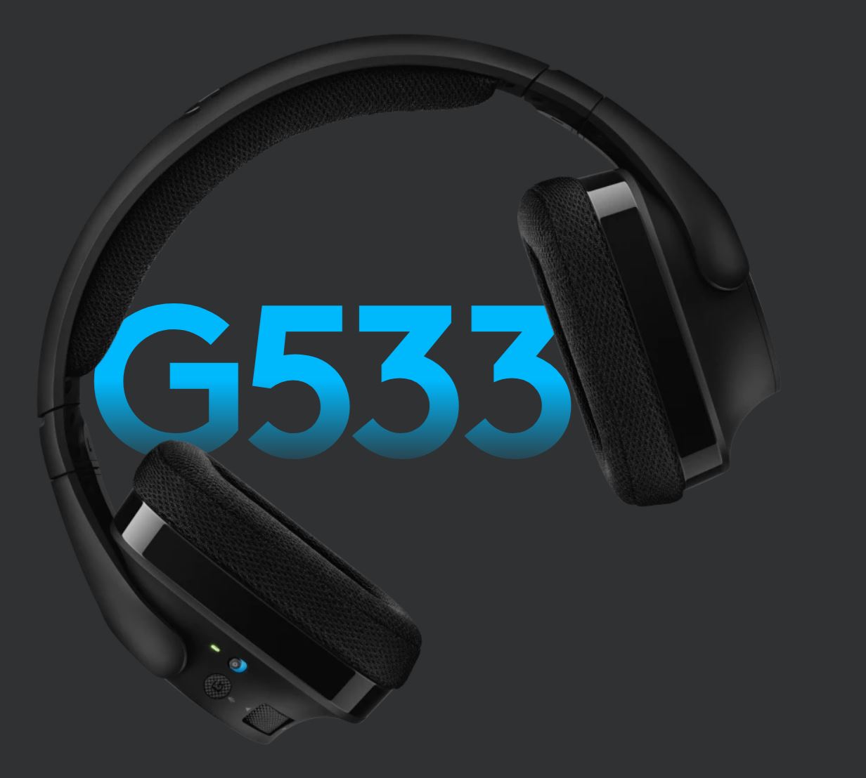 Logitech G533 DTS Headphone:X 7.1 Wireless Surround Gaming Headset Pro-G™ Audio Gaming Performance 15 Hour Battery Life Noise-Cancelling