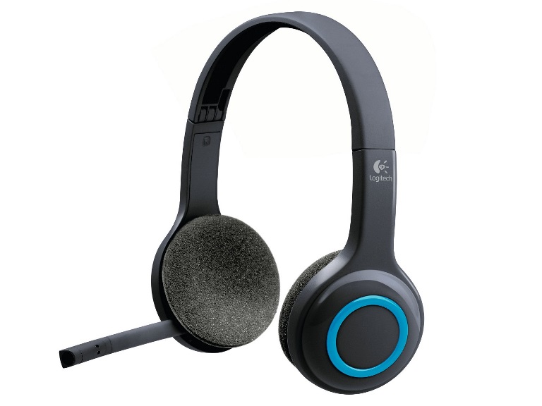 Logitech H600 Wireless Headset with Noise Canceling Microphone Tiny Nano Receiver 6hrs rechargeable battery Adjustable headband  ear cups
