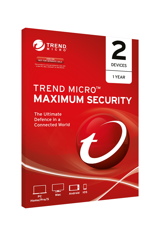 Trend Micro Maximum Security 2 Users/Devices 1 Year OEM