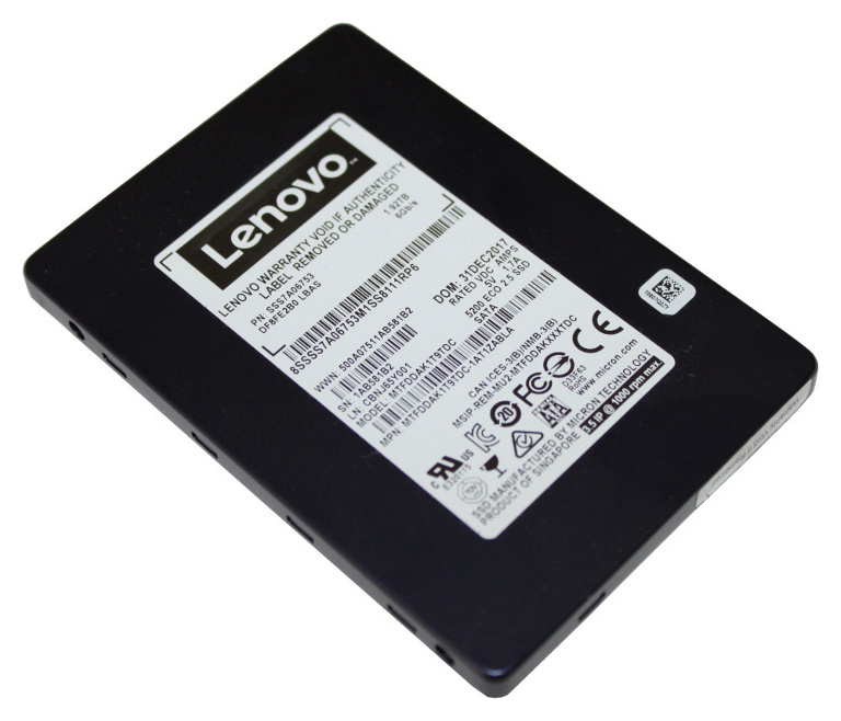 LENOVO ThinkSystem 2.5' 5200 960GB Entry SATA 6Gb Hot Swap SSD For SR630/SR550/SR650/SR250/ST550/ST250