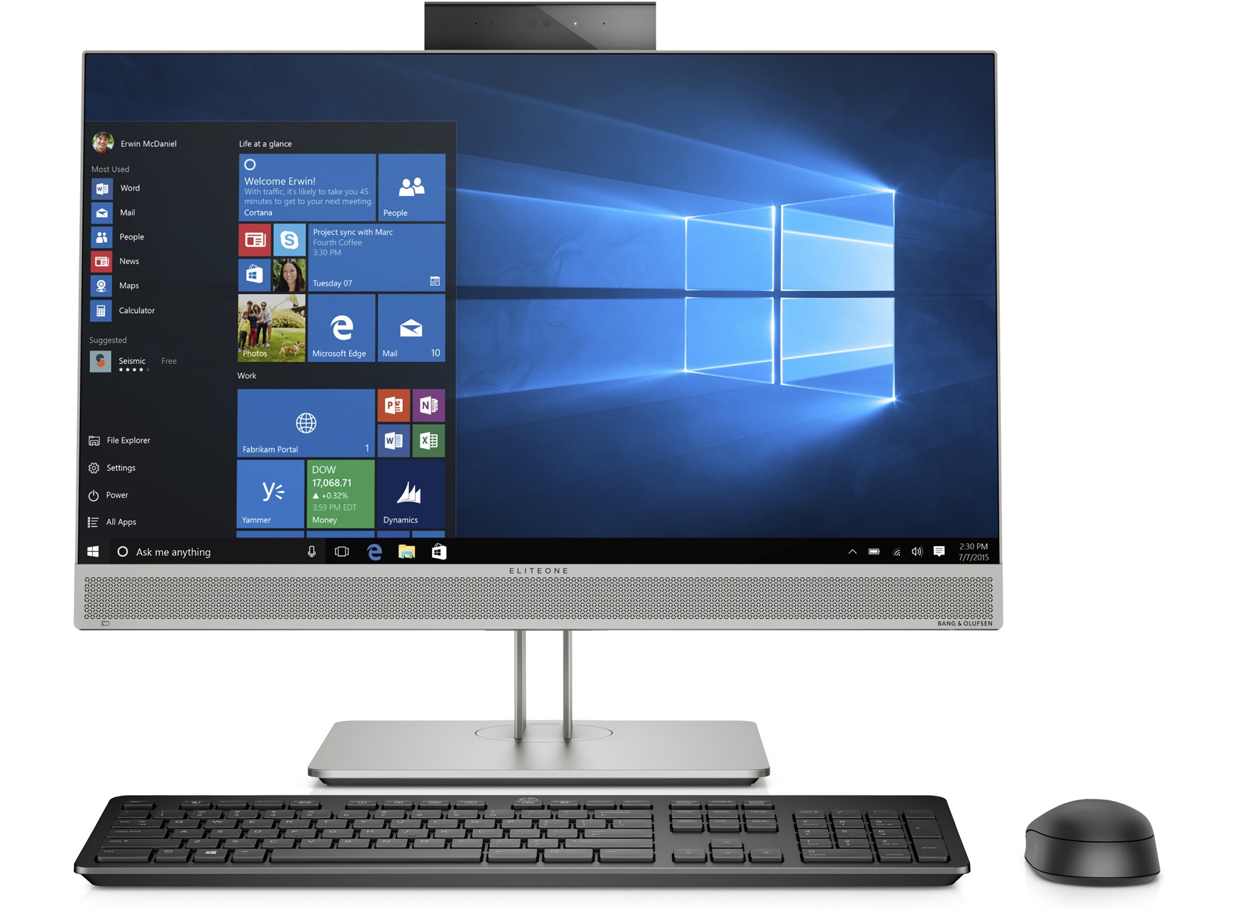 HP 800 EliteOne G5 AIO 23.8' NT  i7-9700 8GB 256GB SSD WIN10 PRO HDMI DP WEBCAM KB/Mouse 3YR ONSITE WTY W10P All-in-one Desktop PC (7NX91PA)