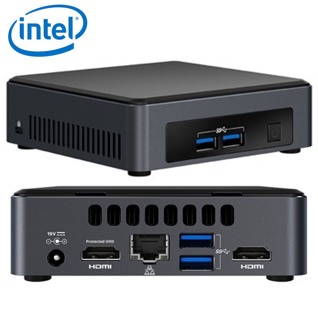 Intel NUC mini PC i3-7100U 2.4GHz 2xDDR4 SODIMM M.2 SSD 2xHDMI 2xDisplays GbE LAN Wifi BT 4xUSB3.0 24/7 for DS POS Thin Client