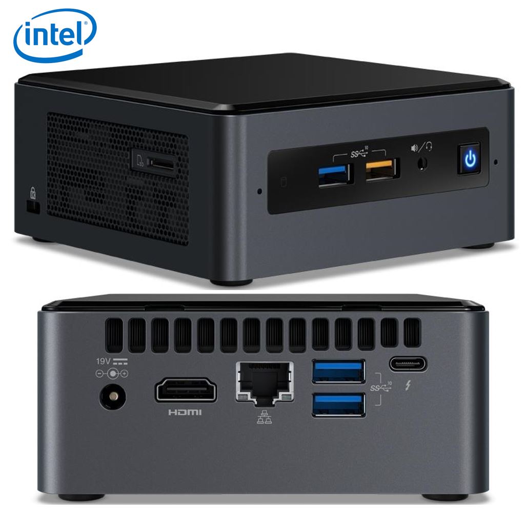 Intel NUC mini PC i5-8260U 3.4GHz 2xDDR4 SODIMM 2.5' HDD M.2 SSD HDMI USB-C (DP1.2) 3xDisplays GbE LAN WiFi BT no Pwr Cord