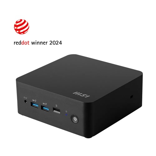 MSI Cubi NUC 1M-001BAU Black, Barebone NUC Tall, Core 7 150U/Up to DDR5/2*M.2+1*2.5'SSD&HDD/2*HDMI/2*TBT/2*LAN/Wifi6E/Card Reader/Switch Cable/3Y