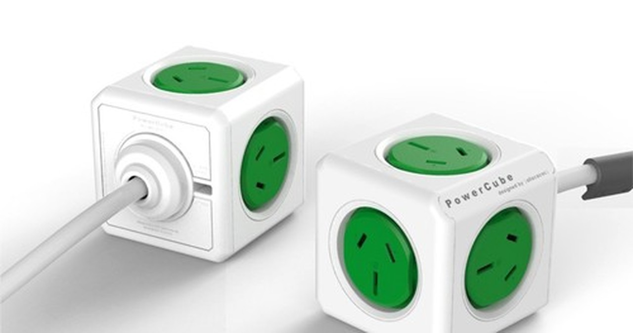 ALLOCACOC POWERCUBE Extended 5 Outlets, 3M – Green (LS)