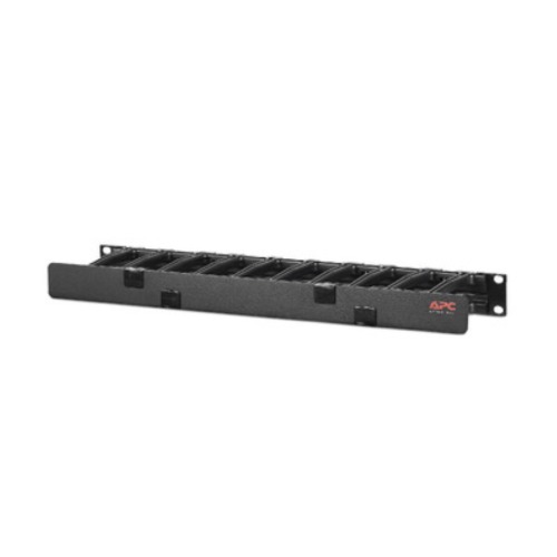 APC AR8602A NetShelter Cable Management, Horizontal Cable Manager, 1U, Single Side with Cover, Black, 483 x 44 x 110 mm
