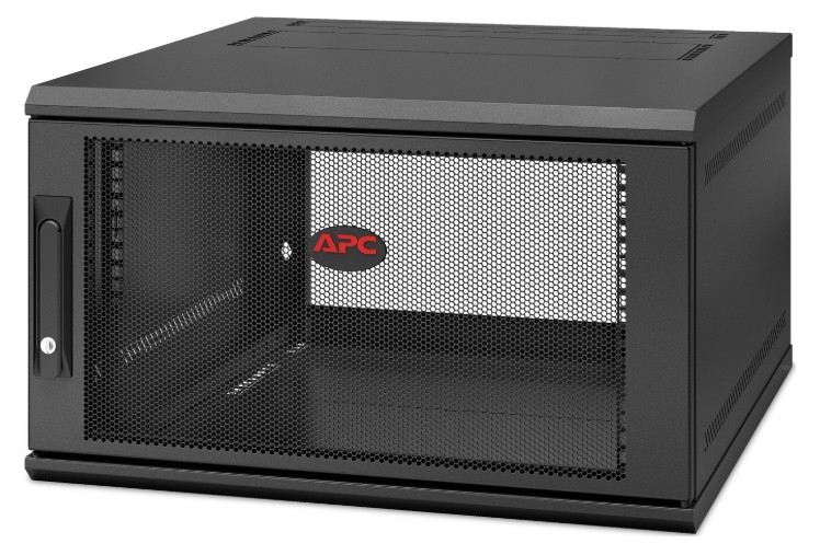 APC NetShelter 6U Wallmount Rack Enclosure Cabinet Single Hinged Server Depth